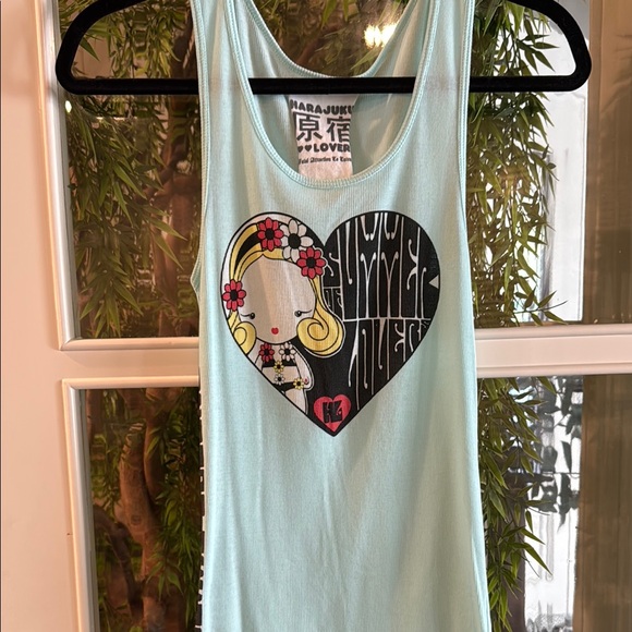 Harajuku Lovers Aqua Tank with Heart and Character - Picture 1 of 6